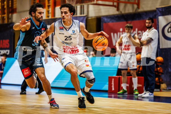 Basketball, win2day Basketball Superliga 2023/224, Grunddurchgang Runde 18, BBC Nord Dragonz, Oberwart Gunners, Lukas Hahn (25)