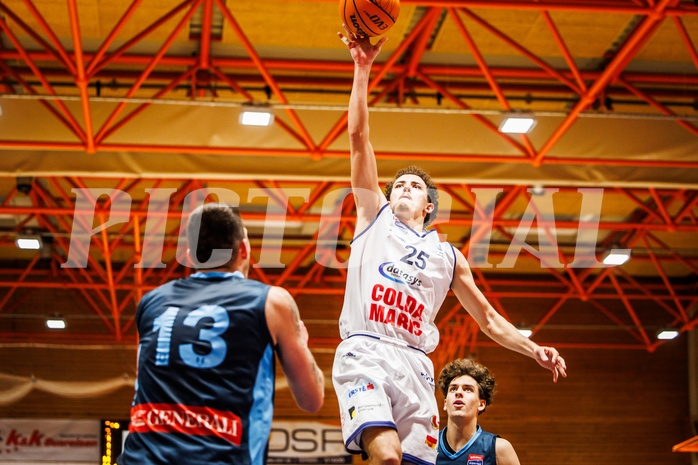 Basketball, win2day Basketball Superliga 2023/224, Grunddurchgang Runde 18, BBC Nord Dragonz, Oberwart Gunners, Lukas Hahn (25)