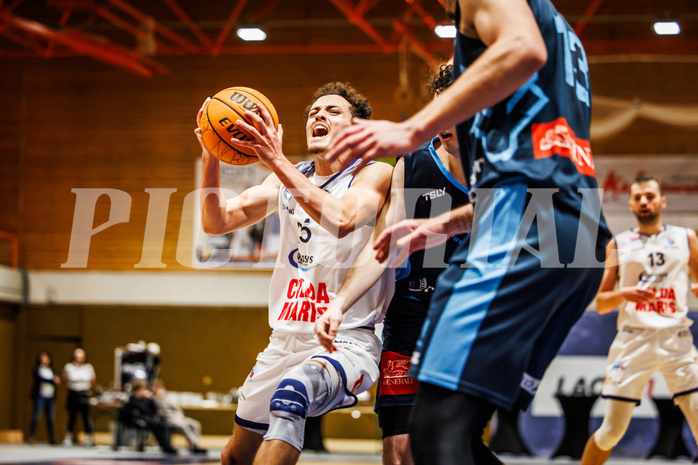 Basketball, win2day Basketball Superliga 2023/224, Grunddurchgang Runde 18, BBC Nord Dragonz, Oberwart Gunners, Lukas Hahn (25)