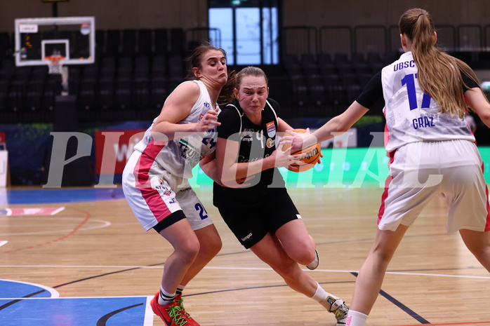 13.01.2024, Graz, Raiffeisen Sportpark, Basketball Damen Superliga 2023/24, Grunddurchgang 9.Runde, UBSC-DBBC Graz - Basket Flames Women ,  