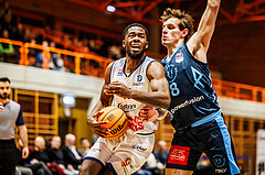 Basketball, win2day Basketball Superliga 2023/224, Grunddurchgang Runde 18, BBC Nord Dragonz, Oberwart Gunners, Austen Awosika (10)