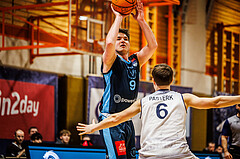 Basketball, win2day Basketball Superliga 2023/224, Grunddurchgang Runde 18, BBC Nord Dragonz, Oberwart Gunners, Philipp D'Angelo (9)