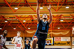 Basketball, win2day Basketball Superliga 2023/224, Grunddurchgang Runde 18, BBC Nord Dragonz, Oberwart Gunners, Moritz Lanegger (21)