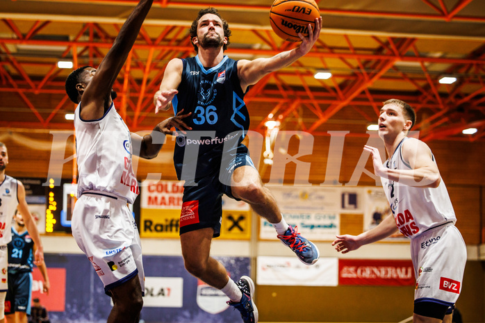 Basketball, win2day Basketball Superliga 2023/224, Grunddurchgang Runde 18, BBC Nord Dragonz, Oberwart Gunners, Oscar Schmit (36)