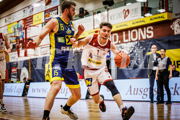 Basketball, win2day Basketball Superliga 2022/23, 8. Qualifikationsrunde, Traiskirchen Lions, UBSC Graz, David Makivic (1)