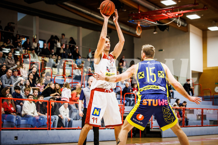 Basketball, win2day Basketball Superliga 2022/23, 8. Qualifikationsrunde, Traiskirchen Lions, UBSC Graz, Fabricio Vay (11)