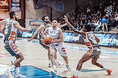 Basketball, Basketball Superliga 2023/24, Grunddurchgang 20.Runde, Oberwart Gunners, Klosterneuburg Dukes, Dragan Bjeletic (0), Will Carius (24), Sebastian Kaeferle (7), Michael Weathers (20)