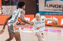 Basketball, Basketball Superliga 2023/24, Grunddurchgang 20.Runde, Oberwart Gunners, Klosterneuburg Dukes, Sebastian Kaeferle (7), Michael Weathers (20)