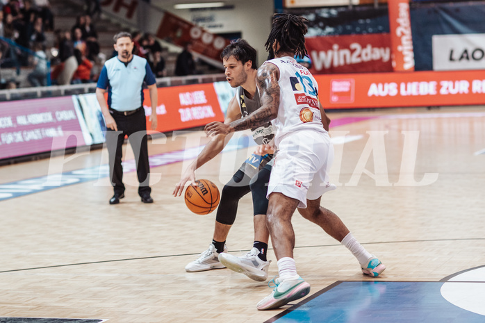 Basketball, Basketball Superliga 2023/24, Grunddurchgang 20.Runde, Oberwart Gunners, Klosterneuburg Dukes, Duje Dukan (23), Kris Monroe (13)