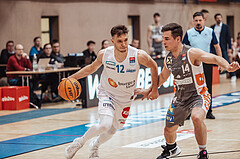 Basketball, Basketball Superliga 2023/24, Grunddurchgang 20.Runde, Oberwart Gunners, Klosterneuburg Dukes, Jonathan Knessl (12), Valentin Bauer (14)