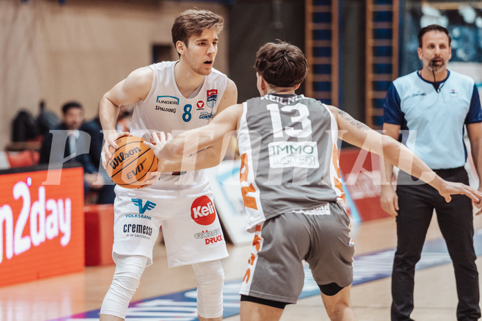 Basketball, Basketball Superliga 2023/24, Grunddurchgang 20.Runde, Oberwart Gunners, Klosterneuburg Dukes, Florian Koeppel (8), Lukas Reichle (13)