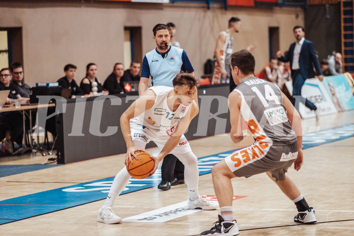Basketball, Basketball Superliga 2023/24, Grunddurchgang 20.Runde, Oberwart Gunners, Klosterneuburg Dukes, Jonathan Knessl (12), Valentin Bauer (14)