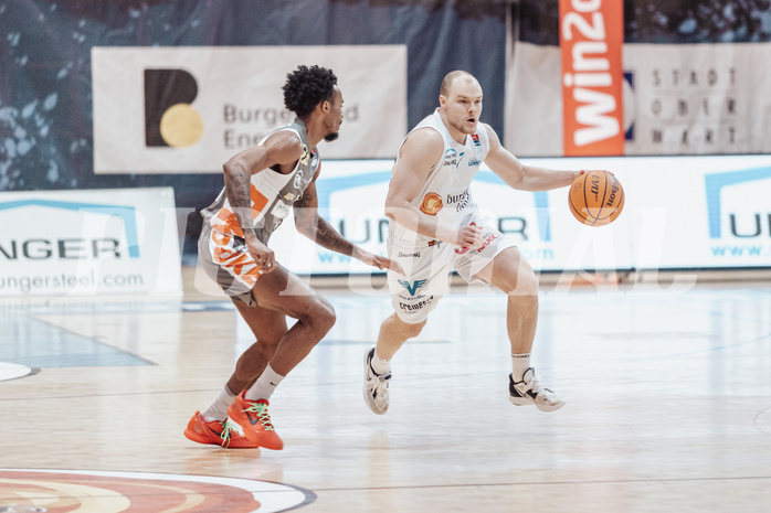 Basketball, Basketball Superliga 2023/24, Grunddurchgang 20.Runde, Oberwart Gunners, Klosterneuburg Dukes, Michael Weathers (20), Sebastian Kaeferle (7)