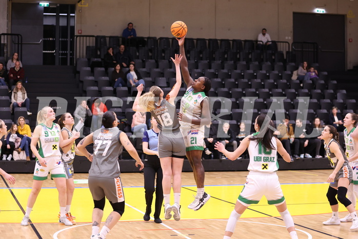 03.02.2024, Graz, Raiffeisen Sportpark, Basketball Damen Superliga 2023/24, Grunddurchgang 11.Runde, UBI Holding Graz - BK Raiffeisen Duchess Klosterneuburg ,  
