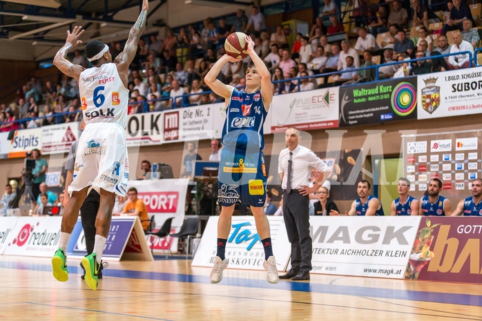 Basketball, ABL 2016/17, Playoff Finale Spiel 2, Oberwart Gunners, Kapfenberg Bulls, Tobias Schrittwieser (14)