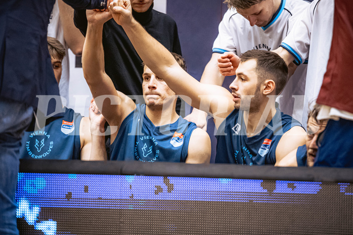 Basketball, Win2Day Superliga 2022/23, Grunddurchgang 6.Runde, Vienna D.C. Timberwolves, BC GGMT Vienna, Elias Wlasak (8), Jakob Szkutta (10)