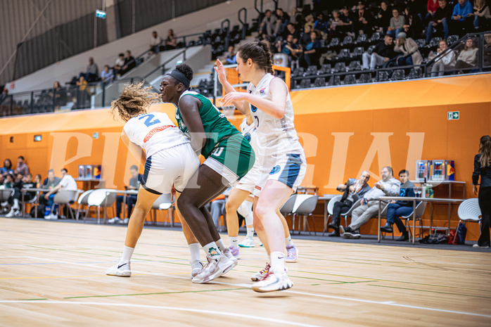 Basketball, Win2Day Basketball Damen Superliga 2022/23, Grunddurchgang 6.Runde, Vienna D.C. Timberwolves, UBI Holding Graz, Cristina Nino (2), Emilia Ferreira (20), Mira Eulering (7)