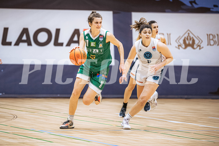 Basketball, Win2Day Basketball Damen Superliga 2022/23, Grunddurchgang 6.Runde, Vienna D.C. Timberwolves, UBI Holding Graz, Camilla Neumann (11), Valentina Mraulak (5)
