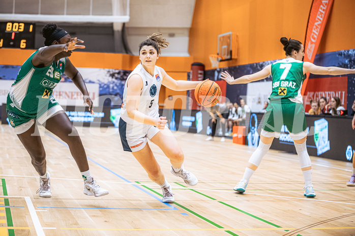 Basketball, Win2Day Basketball Damen Superliga 2022/23, Grunddurchgang 6.Runde, Vienna D.C. Timberwolves, UBI Holding Graz, Valentina Mraulak (5)