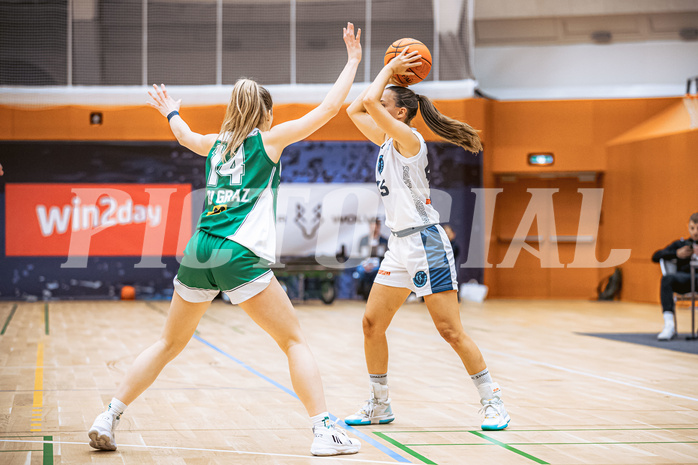 Basketball, Win2Day Basketball Damen Superliga 2022/23, Grunddurchgang 6.Runde, Vienna D.C. Timberwolves, UBI Holding Graz, Zoe Sonvilla (45)