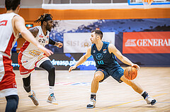 Basketball, Win2Day Superliga 2022/23, Grunddurchgang 6.Runde, Vienna D.C. Timberwolves, BC GGMT Vienna, Jahenns Manigat (21), Jakob Szkutta (10)