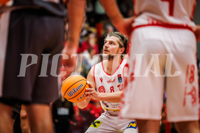 Basketball, win2day Basketball Superliga 2024/25, Grunddurchgang 12.Runde, Traiskirchen Lions, Klosterneuburg Dukes, Moritz Lanegger-Rest (8)