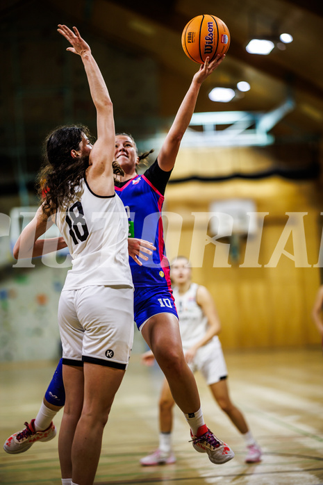 Basketball, Win2Day Basketball Damen Superliga 2024/25, Grunddurchgang 9.Runde, Basket Flames, UBSC-DBBC Graz, Agatija Vukicevic (18), Ajla Meskic (10)