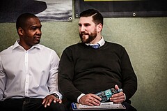 Basketball, ABL 2017/18, Grunddurchgang 29.Runde, UBSC Graz, Oberwart Gunners, Horst Leitner (Coach) Jason Johnson (Ass. Coach)