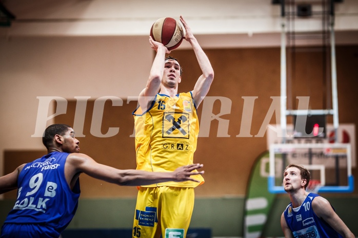 Basketball, ABL 2017/18, Grunddurchgang 29.Runde, UBSC Graz, Oberwart Gunners, Marco Novacesce-Talpes (15)