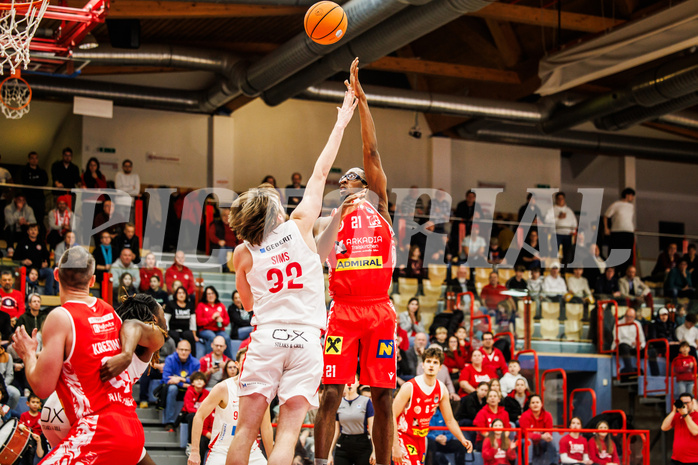 Basketball, win2day Basketball Superliga 2024/25, Grunddurchgang 17.Runde, SKN St. Pölten, Traiskirchen Lions, Nelson Haskin (21)