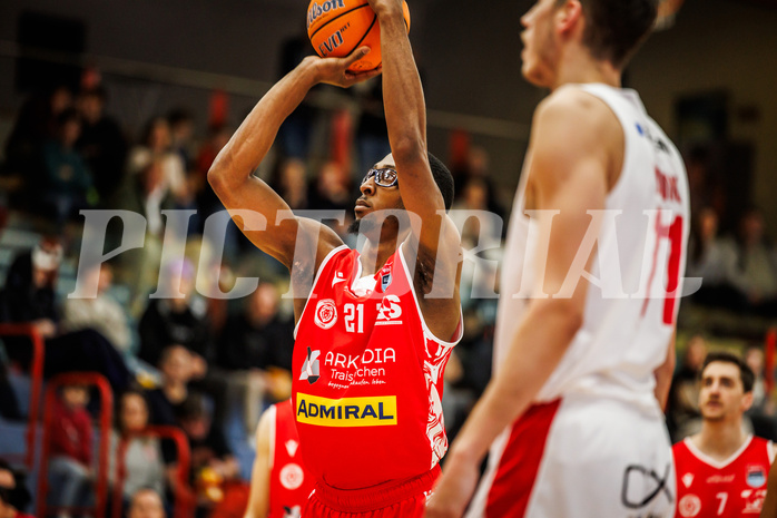 Basketball, win2day Basketball Superliga 2024/25, Grunddurchgang 17.Runde, SKN St. Pölten, Traiskirchen Lions, Nelson Haskin (21)