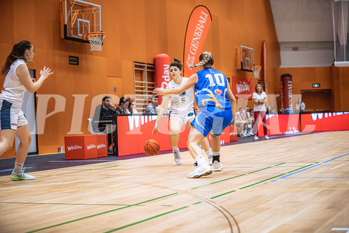 Basketball, Win2Day Basketball Damen Superliga 2022/23, Grunddurchgang 3.Runde, Vienna Timberwolves, DBB LZ OÖ, Valentina Mraulak (5)