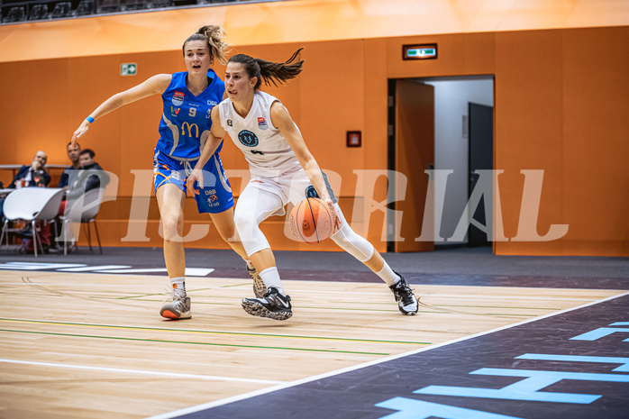 Basketball, Win2Day Basketball Damen Superliga 2022/23, Grunddurchgang 3.Runde, Vienna Timberwolves, DBB LZ OÖ, Lisa Ganhör (9), Aleksandra Novakovic (8)