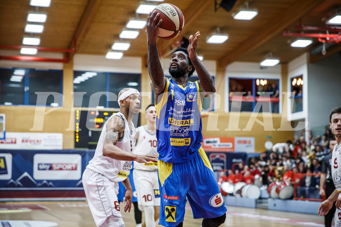 Basketball, Admiral Basketball Superliga 2019/20, Grunddurchgang 9.Runde, Traiskirchen Lions, SKN St. Pölten, Klevin Lewis (1)