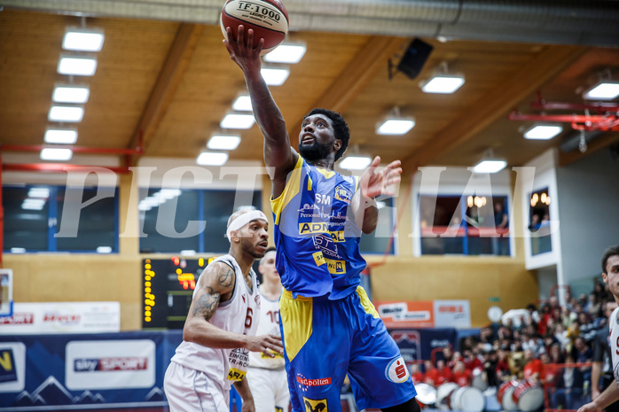 Basketball, Admiral Basketball Superliga 2019/20, Grunddurchgang 9.Runde, Traiskirchen Lions, SKN St. Pölten, Klevin Lewis (1)