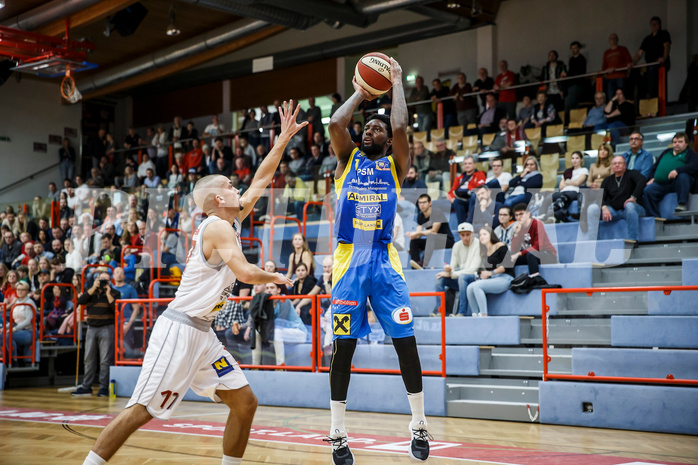Basketball, Admiral Basketball Superliga 2019/20, Grunddurchgang 9.Runde, Traiskirchen Lions, SKN St. Pölten, Klevin Lewis (1)