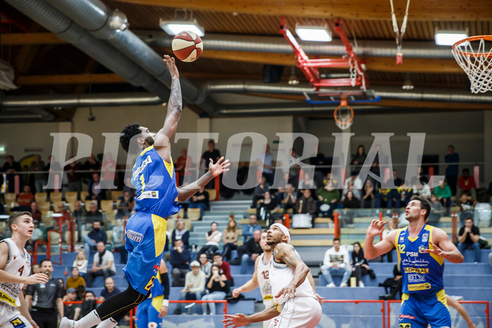Basketball, Admiral Basketball Superliga 2019/20, Grunddurchgang 9.Runde, Traiskirchen Lions, SKN St. Pölten, Klevin Lewis (1)