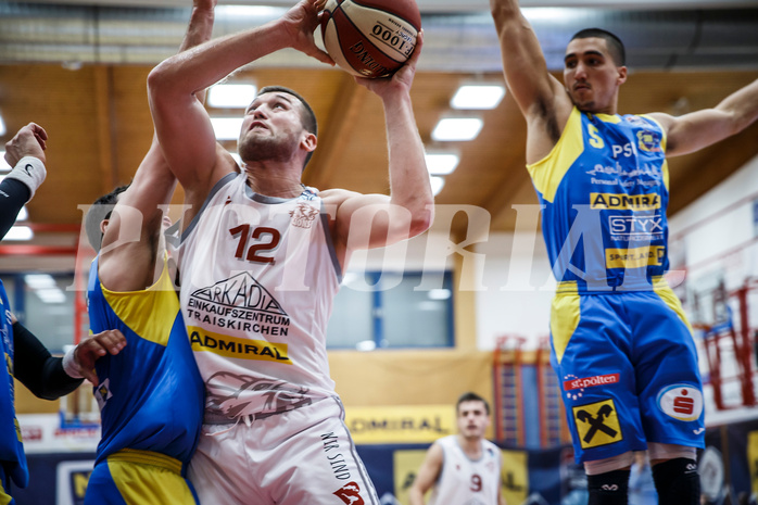 Basketball, Admiral Basketball Superliga 2019/20, Grunddurchgang 9.Runde, Traiskirchen Lions, SKN St. Pölten, Matija Radanovic (12)