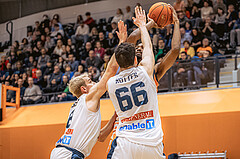 Basketball, Win2Day Superliga 2022/23, Grunddurchgang 13.Runde, Vienna Timberwolves, BK IMMOunited Dukes, Elias Wlasak (8), Kevin Bracy-Davies (0), Paul Rotter (66)