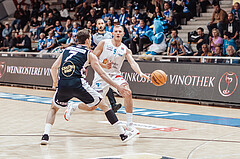 Basketball, Basketball Superliga 2023/24 , VF 2, Oberwart Gunners, Gmunden Swans, Benedikt Guettl (7), Edi Patekar (9)