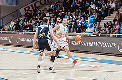 Basketball, Basketball Superliga 2023/24 , VF 2, Oberwart Gunners, Gmunden Swans, Benedikt Guettl (7), Edi Patekar (9)