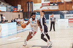 Basketball, Basketball Superliga 2023/24 , VF 2, Oberwart Gunners, Gmunden Swans, Kris Monroe (13), Daniel Friedrich (6)