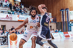 Basketball, Basketball Superliga 2023/24 , VF 2, Oberwart Gunners, Gmunden Swans, Kris Monroe (13), Daniel Friedrich (6)
