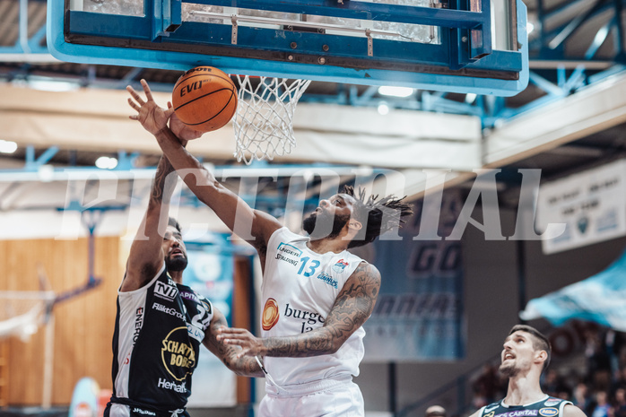 Basketball, Basketball Superliga 2023/24 , VF 2, Oberwart Gunners, Gmunden Swans, Trey Moses (24), Kris Monroe (13)