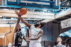 Basketball, Basketball Superliga 2023/24 , VF 2, Oberwart Gunners, Gmunden Swans, Trey Moses (24), Kris Monroe (13)