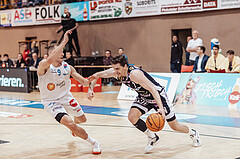 Basketball, Basketball Superliga 2023/24 , VF 2, Oberwart Gunners, Gmunden Swans, Edi Patekar (9), Benedikt Guettl (7)