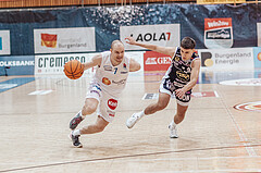 Basketball, Basketball Superliga 2023/24 , VF 2, Oberwart Gunners, Gmunden Swans, Sebastian Kaeferle (7), Vuk Zivanovic (4)