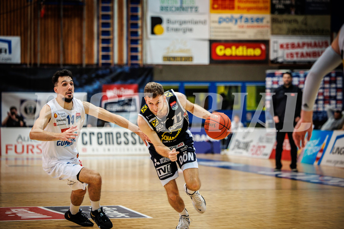 Basketball, Basketball Austria Cup 2022/23, Halbfinale 1, Oberwart Gunners, Gmunden Swans, Lukas Schartmüller (11)