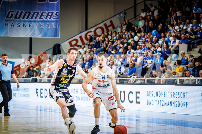 Basketball, Basketball Austria Cup 2022/23, Halbfinale 1, Oberwart Gunners, Gmunden Swans, Derek Hanes (14)