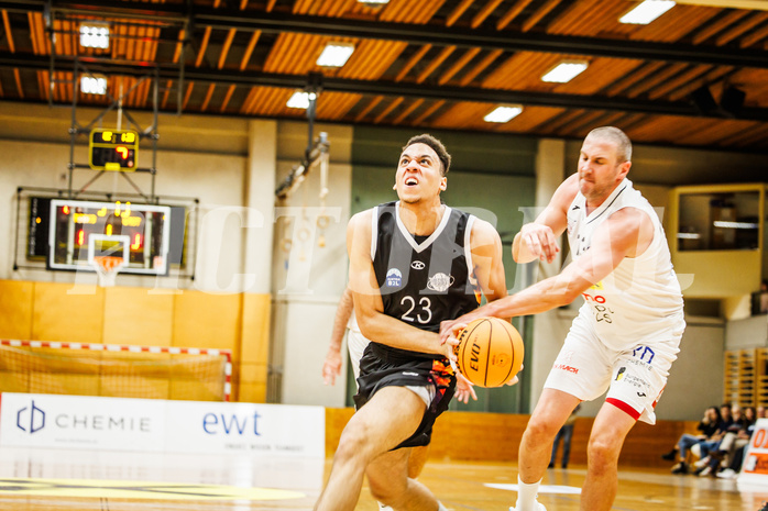 Basketball, Basketball Zweite Liga 2023/24, Grunddurchgang 3.Runde, Mattersburg Rocks, Vienna United, N. Oguamalam (23)